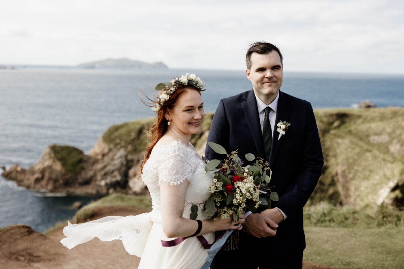 Jill and Bob’s Dunquin Pier Elopement - Cliffside Vows in Dingle 21 01 36
