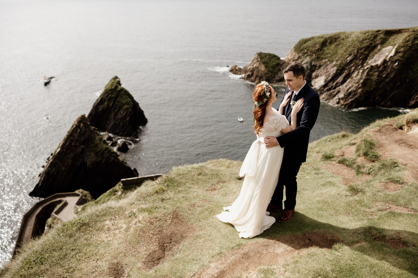 Jill and Bob’s Dunquin Pier Elopement - Cliffside Vows in Dingle 37 01 61
