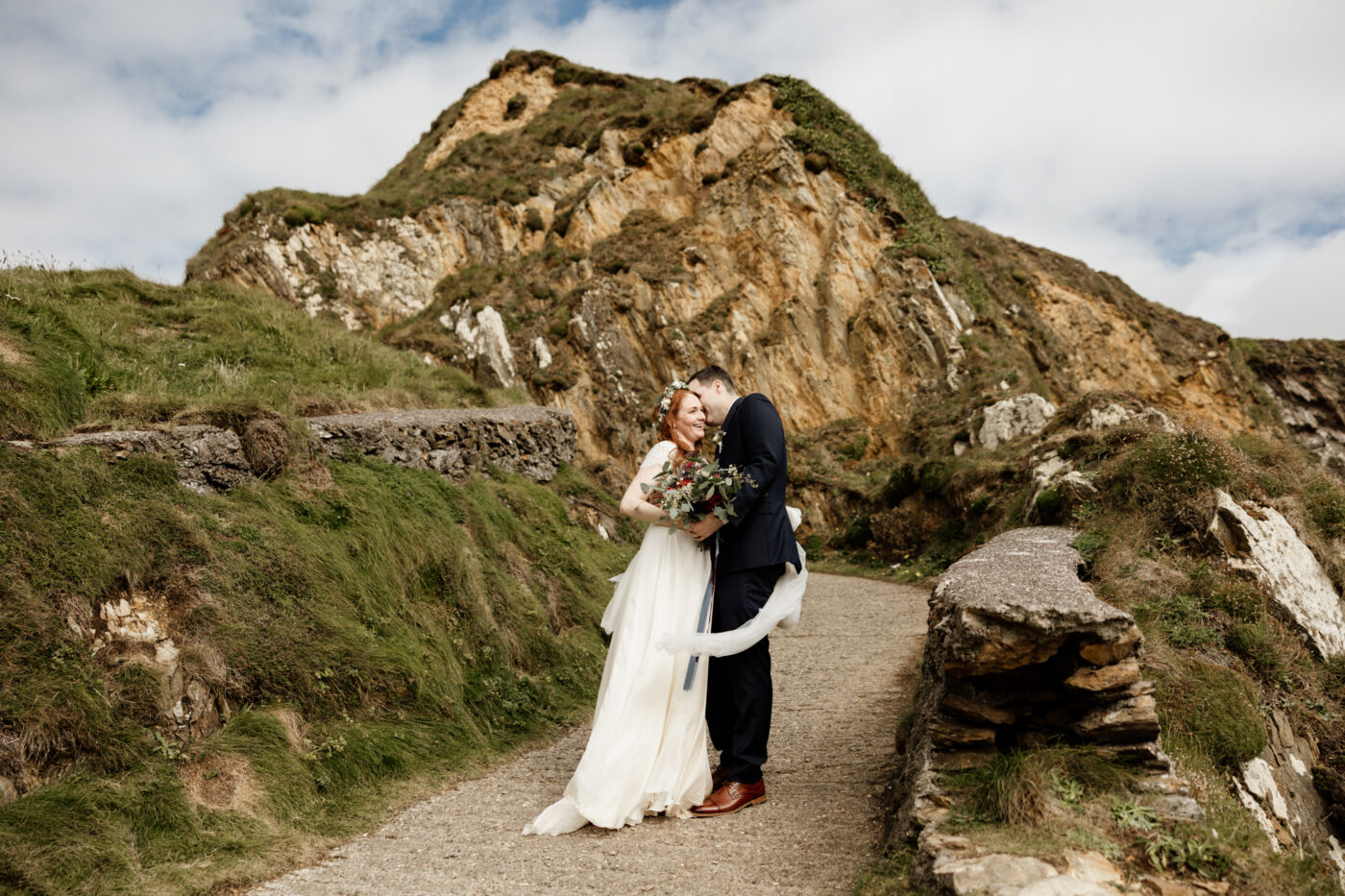 Jill and Bob’s Dunquin Pier Elopement - Cliffside Vows in Dingle 39 01 67