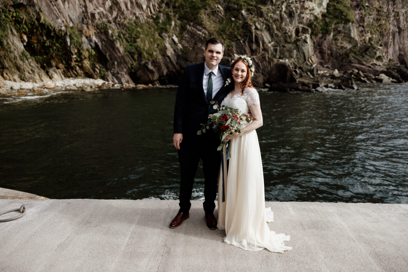 Jill and Bob’s Dunquin Pier Elopement - Cliffside Vows in Dingle 43 01 73
